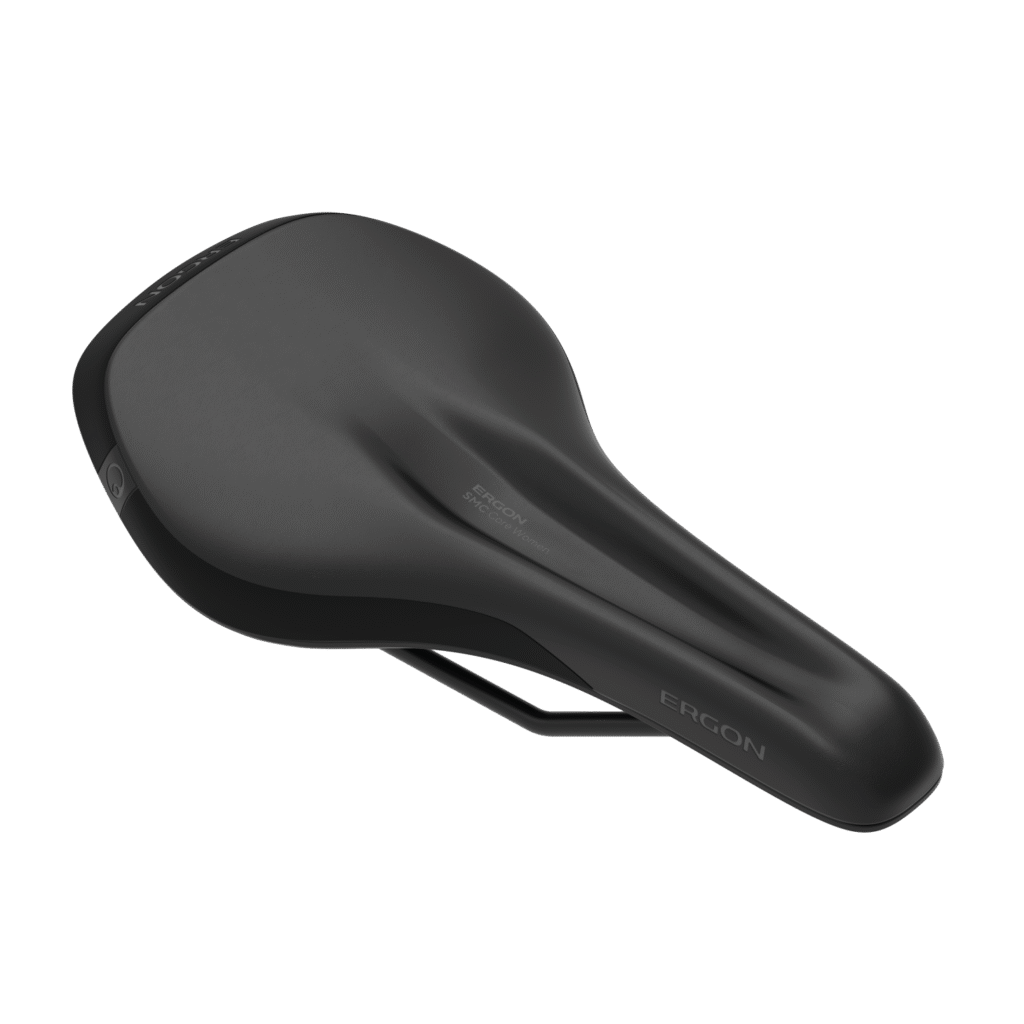 Comfortable Bike Seat: Custom Design, Leather, Red Stitching
